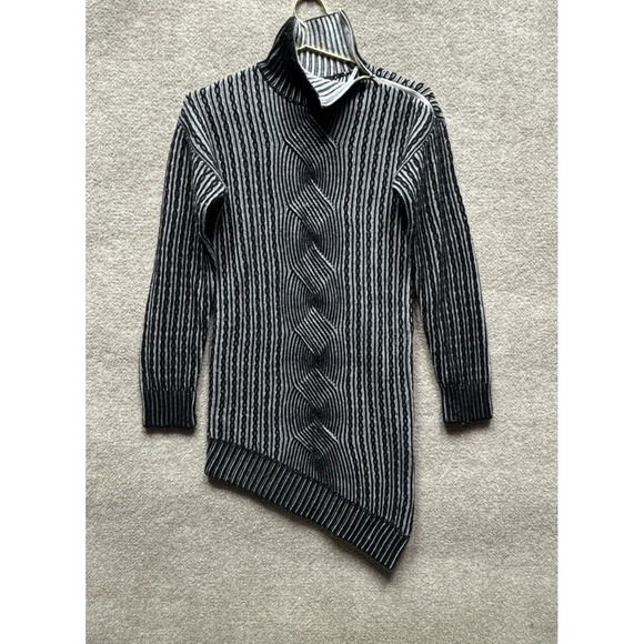 NAADAM Sweaters - Naadam‎ Wool Cashmere Sweater Dress Small Black Gray Turtleneck Mini Zipper EUC